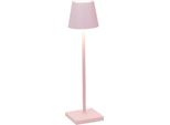 Lampada A Led Da Tavolo Poldina Pro Micro Rosa Ricaricabile E Dimmerabile Con Batteria Fino A 12 Ore