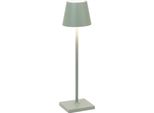 Lampada A Led Da Tavolo Poldina Pro Micro Salvia Ricaricabile E Dimmerabile Con Batteria Fino A 12 Ore