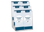 Europel 350106 Europel Tisch-Prospekthalter, 1/3 Din A4, 6 FäCher, Glasklar