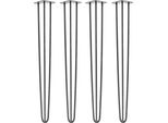 Natural Goods Berlin Gambe Hairpin, Gambe A Forcina, Gambe Per Mobili, Gambe Per Tavoli, Antracite Industriale, 100 Cm, 3 Montanti, 4 Pezzi