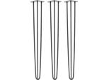 Natural Goods Berlin Gambe Hairpin, Gambe A Forcina, Gambe Per Mobili, Gambe Per Tavoli, Antracite Industriale, 100 Cm, 3 Montanti, 3 Pezzi