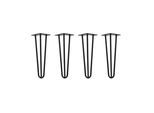 Natural Goods Berlin Gambe Hairpin, Gambe A Forcina, Gambe Per Mobili, Gambe Per Tavoli, Nero, 35 Cm, 3 Montanti, 4 Pezzi