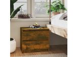 The Living Store Comodino In Rovere Fumé 50X39X43,5 Cm Materiale In Legno