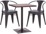 Set Tavolo Bistrot 2X Sedia Da Pranzo Hwc-H10D, Sedia Tavolo Cucina Sedia Gastronomia Mvg ~ Nero-Grigio, Tavolo Marrone Scuro