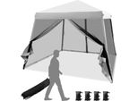 Costway 3X3M Gazebo Pop Up Con Zanzariera E Sacchi Di Sabbia, Gazebo Pieghevole, Protezione Uv 50+, Tenda Da Giardino Stabile Per Feste, Gazebo Da Giardino Per Giardino, Inclusa Borsa Avvolgibile (Grigio)