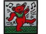 Grateful Dead - Orso Danzante - Toppa - Cotone RO4357 (Taglia Unica) (Rosso/Verde/Nero)