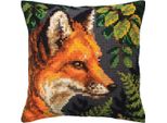Set Di Cuscini Cda A Punto Croce "Fox"", Stampato, 40X40Cm"
