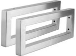 Natural Goods Berlin Supporto A Parete Rechteck, Supporto Per Mensola, Supporto A Parete, Lavabi, Supporto Per Mensola, Acciaio Inox, Profondità 400 Mm, 2 Pezzi
