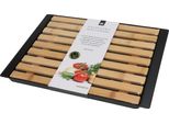 Affettatrice Per Pane Excellent Houseware Con Vassoio, Bambù/Plastica, 33X26X2 Cm, Marrone/Nero