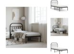 Vidaxl Struttura Letto Con Testiera In Metallo Nero 90X200 Cm - Letti E Strutture Letto