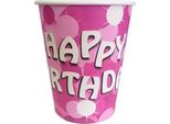 Amscan - Tazza Per Feste, Buon Compleanno 8-Pack - Carta SG28996 (Taglia Unica) (Rosa/Bianco)