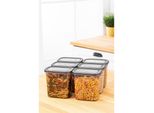 Hermia Concept, BNMPEGYAR06-11, Set Di Contenitori (6 Pezzi), 100 % Plastica, Antracite, 14 X 14 X 10 Cm