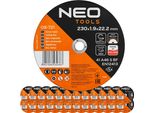 Neo Tools Dischi Da Taglio Ø 230 X 1,9 Mm X 22,23 Mm 25 Pezzi | Inox E Acciaio - Metallo Acciaio Inox - Disco Flessibile Per Smerigliatrice Angolare- Disco Da Smerigliatura