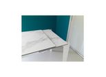 Tavolo Allungabile Da 120Cm A 170Cm Moderno Top In Vetroceramica Su Vetro Temperato Marmo Bianco