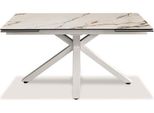 Tavolo Allungabile Da 160Cm A 240Cm Moderno Top In Vetroceramica Su Vetro Temperato Marmo Calacatta Borghini