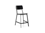 Woody - Sgabello In Legno Nero - Set Da 2 Pz