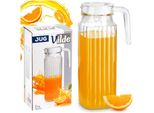 Vilde | Brocca Di Vetro - Con Coperchio - Trasparente - 1 L - Distributore Di Bevande - Accessori Da Cucina