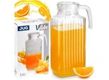 Vilde | Caraffa Di Vetro - Con Coperchio - Trasparente - 1,8 L - Distributore Di Bevande - Caraffa Per Acqua