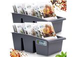 Vilde | Contenitore Per Spezie - Grigio - 25 X 19 X 9 Cm - 2 Pezzi - Organizzazione Della Cucina