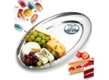 Vilde | Piatto Da Portata - Ovale - Argento - 32 X 20 Cm - Acciaio Inox - Utensili Da Cucina