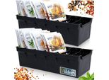 Vilde | Contenitore Per Spezie - Nero - 30 X 13 X 8 Cm - 2 Pezzi - Organizzazione Della Cucina