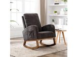 Cdglobal Sedia A Dondolo Mid-Century Poltrona Poltrona Relax Sedia A Dondolo, Imbottita, Con Guide In Legno, Per Soggiorno Camera Da Letto Balcone