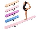 Trave Di Equilibrio Pieghevole Costway 210 Cm, Trave Da Ginnastica Con Base In Schiuma, Rivestimento In Pelle Scamosciata Rimovibile E Fondo Antiscivolo