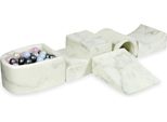 Parco Giochi In Schiuma Con Ponte E Piscina In Micro-Marmo + 100 Palline: Perla Blu, Perla Rosa, Perla, Argento