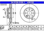 2X Ate 24.0126-0155.1 Disco Freno Asse Anteriore