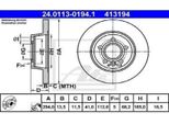 2X Ate 24.0113-0194.1 Disco Freno Asse Posteriore
