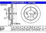 2X Ate 24.0117-0104.1 Disco Freno Asse Anteriore