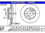 2X Ate 24.0118-0120.1 Disco Freno Asse Anteriore