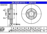 2X Disco Freno Ate 24.0325-0115.1 Per Vw Passat Variant (3B6) Passat (3B3)