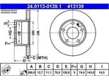 2X Ate 24.0113-0139.1 Disco Freno Asse Anteriore