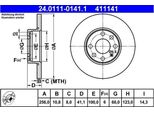 2X Ate 24.0111-0141.1 Disco Freno Asse Anteriore