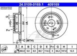 2X Disco Freno Ate 24.0109-0169.1 Per Honda Accord Viii (Cu) Accord Viii Estate