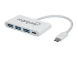 Manhattan 163552 Manhattan USB-C 3.1 Ladeport Mit 3X USB-A M. Ladeport Schw.