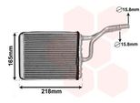 Van Wezel 07006137 Scambiatore Di Calore Riscaldamento Interno Radiatore Per Chrysler Voyager Iv (Rg, Rs) Grand Voyager V (Rt)