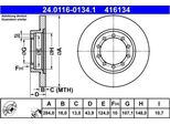 2X Disco Freno Ate 24.0116-0134.1 Per Ford Transit MK-7 Furgone Transit MK-7 Autobus
