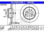 2X Ate 24.0109-0160.1 Disco Freno Asse Posteriore