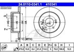 2X Disco Freno Ate 24.0110-0341.1 Per Kia Carens Iii (Un) 61 0Mm 168 0Mm