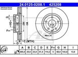 2X Disco Freno Ate 24.0125-0208.1 Per Mazda 3 Hatchback (Bm Bn) CX-3 (Dk)