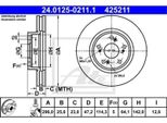 2X Disco Freno Ate 24.0125-0211.1 Per Honda Accord Viii (Cu) Accord Viii Estate