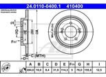 2X Disco Freno Ate 24.0110-0400.1 Per Hyundai I30 Hatchback (Pde Pd Pden)