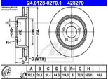 2X Disco Freno Ate 24.0128-0270.1 Per Jeep Cherokee (Kk) 64 0Mm 165 0Mm 302 0Mm