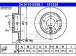 2X Disco Freno Ate 24.0110-0358.1 Per Mini Countryman (R60) Paceman (R61)