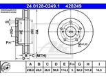 2X Disco Freno Ate 24.0128-0249.1 62 0Mm 141 0Mm 258 0Mm
