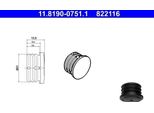 Tappo Di Chiusura Ate Tappo Di Chiusura 11.8190-0751.1 21,0Mm 13,5Mm Plastica