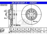 2X Ate 24.0130-0241.1 Disco Freno Asse Anteriore