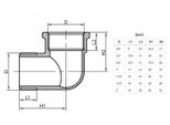 Messaggio Winkelverbinder Weiblich-AußEn, INNEN-/AUSSENGEWINDE 3/4'' - H/ZM-01-020